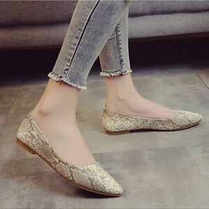 CHRISTIAN SIRIANO SNAKESKIN DESIGN SLIP ON WOMEN"S FLAT